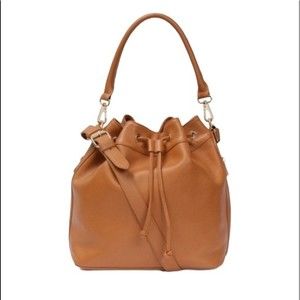 Ora Delphine Tan Leather Bucket Bag